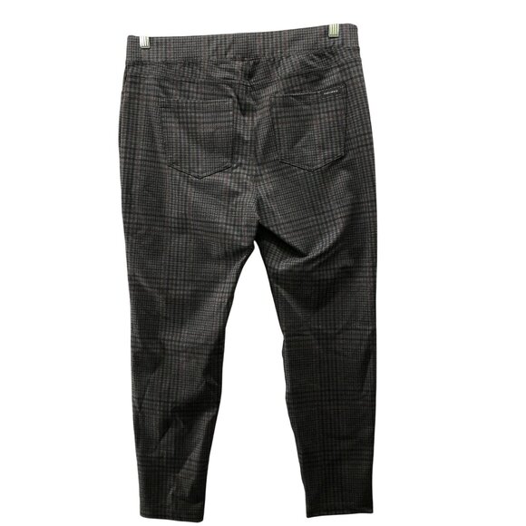 Sanctuary X Anthropologie Ponte Legging Pants Womens XLP Gray Brown Plaid Skinny - Picture 2 of 11